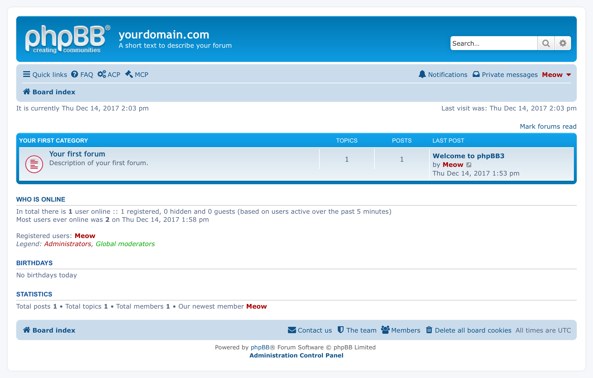 phpBB Screenshot