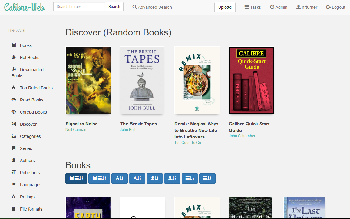 Calibre Web Screenshot